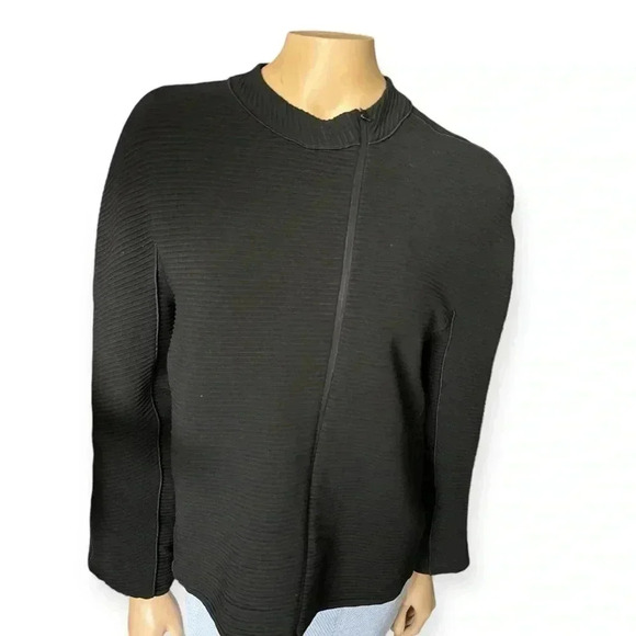 ARMANI COLLEZIONI STRETCH RIBBED ASYMMETRICAL ZIP JACKET Size 10 - Picture 4 of 12